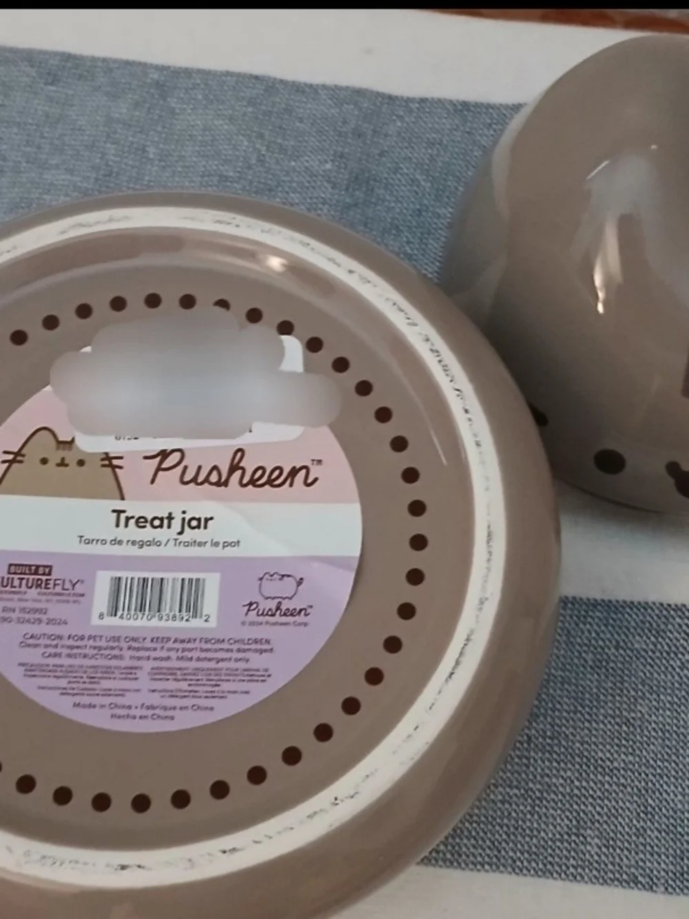 Pusheen Gray Cat Treats Jar